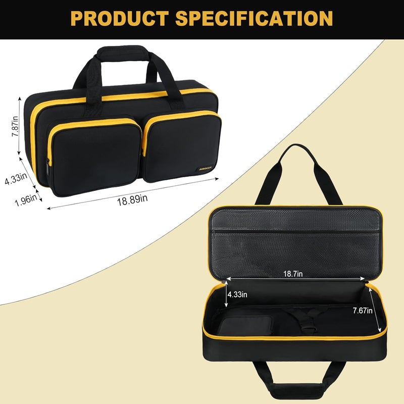 MRINCA Carrying Case Compatible with DEWALT 20V/60V Reciprocating Saw DCS380B/DCS382B/DCS389B and Milwaukee M18 2821-20/2621-20/2722-20, ​​with Multiple Accessory Pockets for RYOBI PCL515B Reciprocating Saw - Image 2